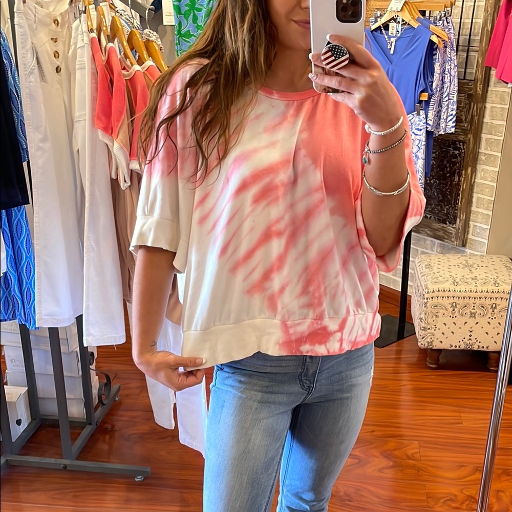 Women's Pink Tie-Dye Top
